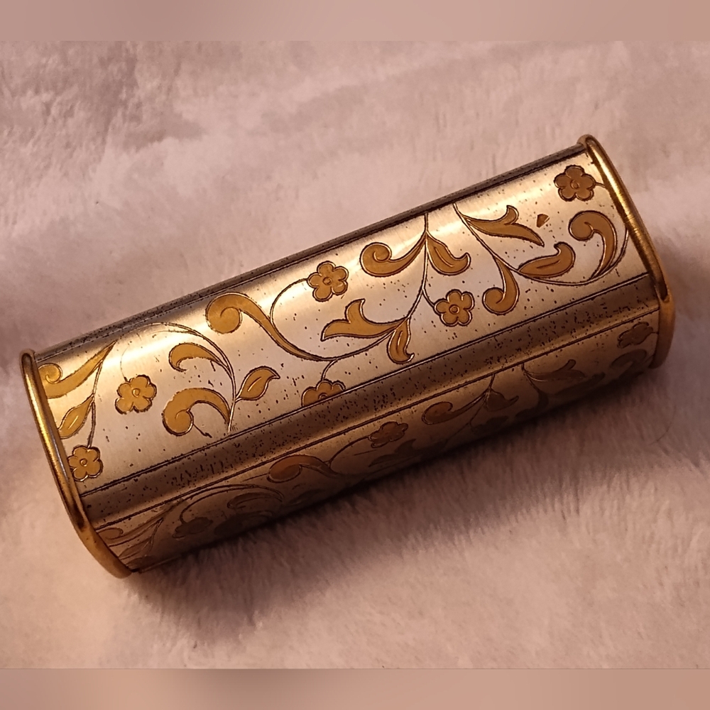 Vintage 1930's Decorative Metal/Tin Lipstick Holder